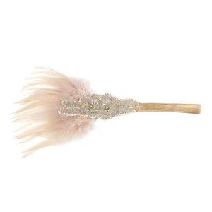 Elegant Gold and Cream Feather Hairband